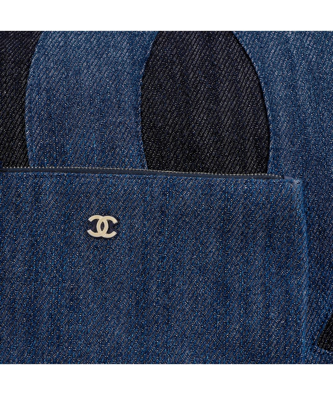 CHANEL Синяя деним сумка тоут, фото 7