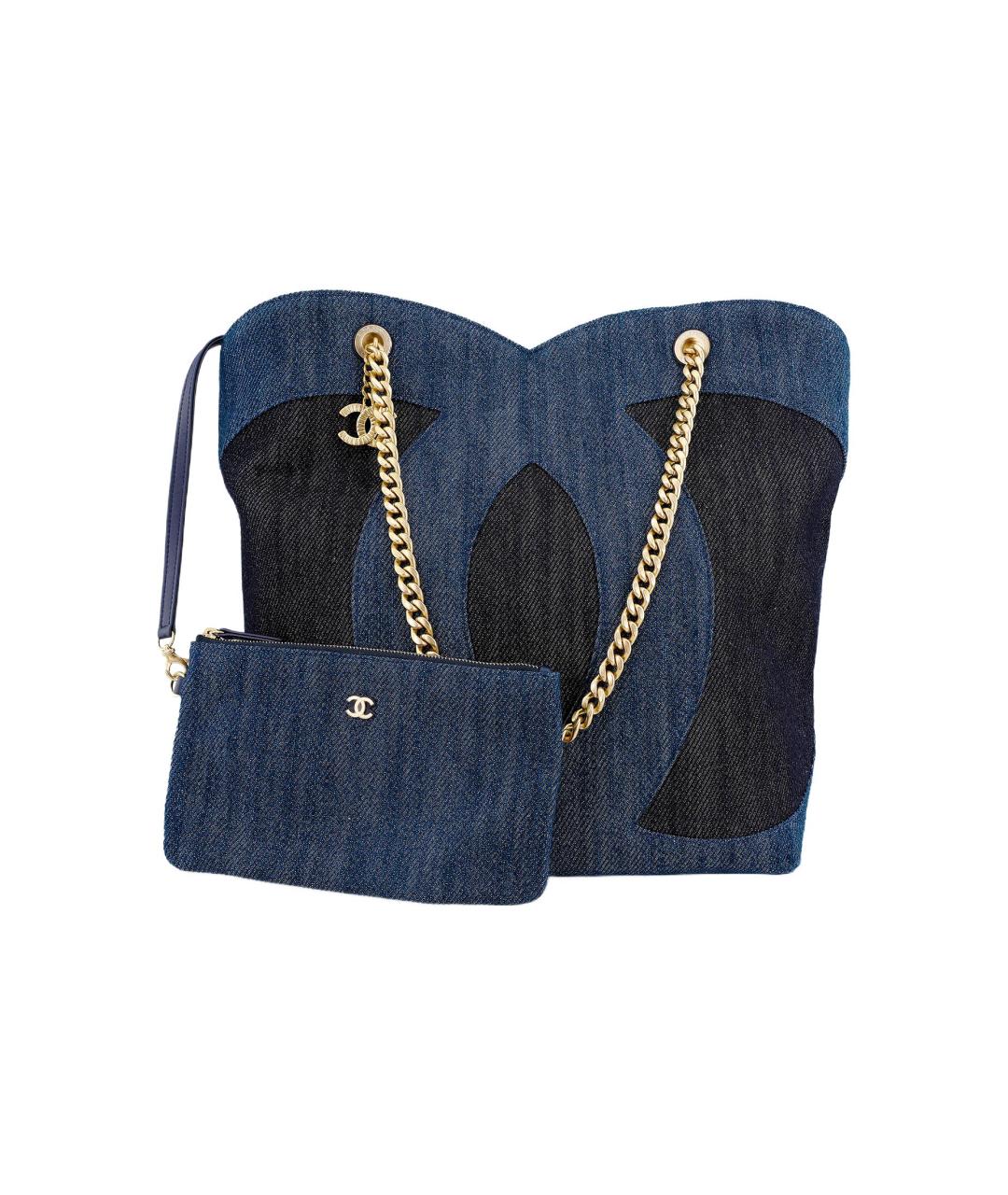 CHANEL Синяя деним сумка тоут, фото 2