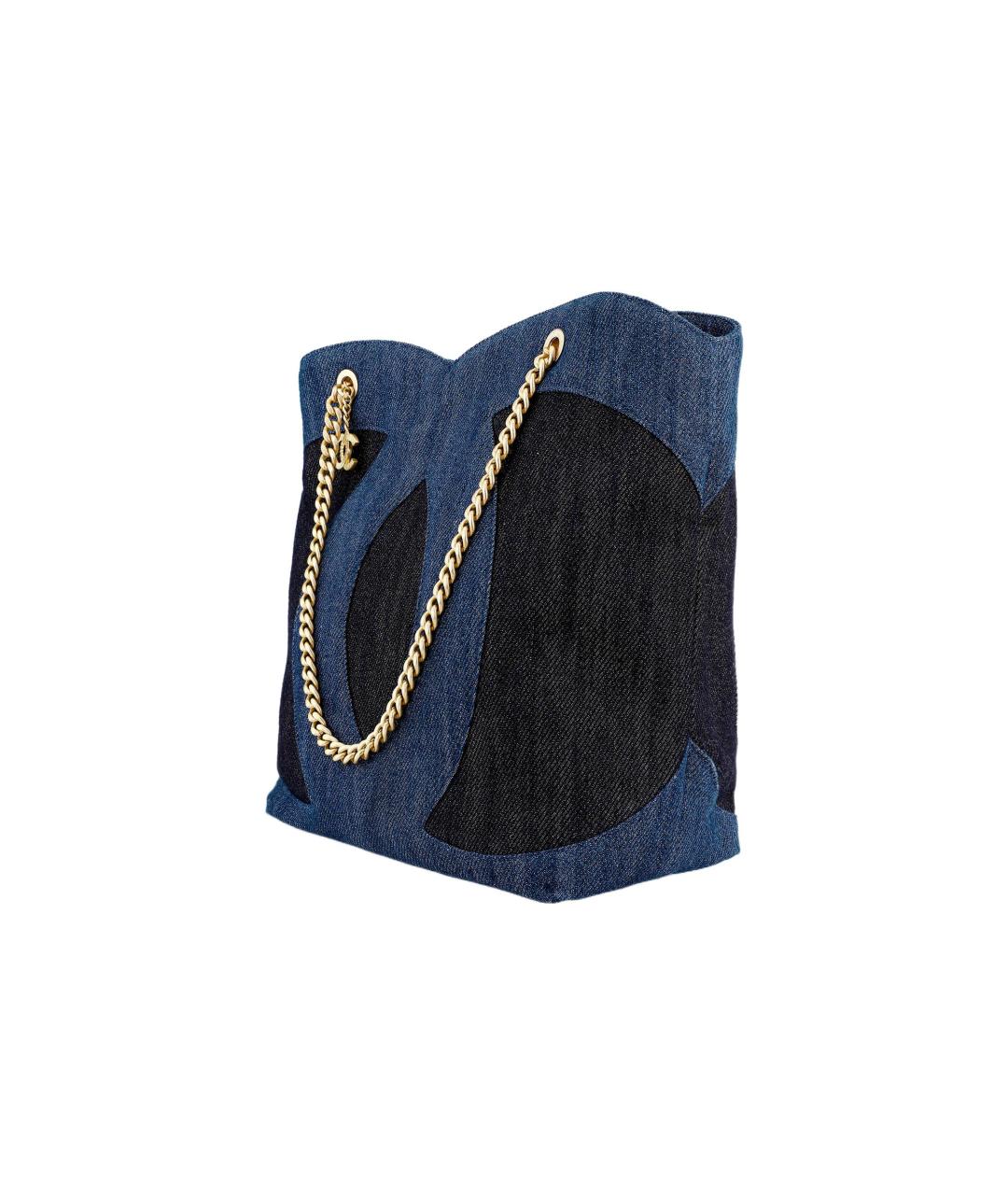 CHANEL Синяя деним сумка тоут, фото 3