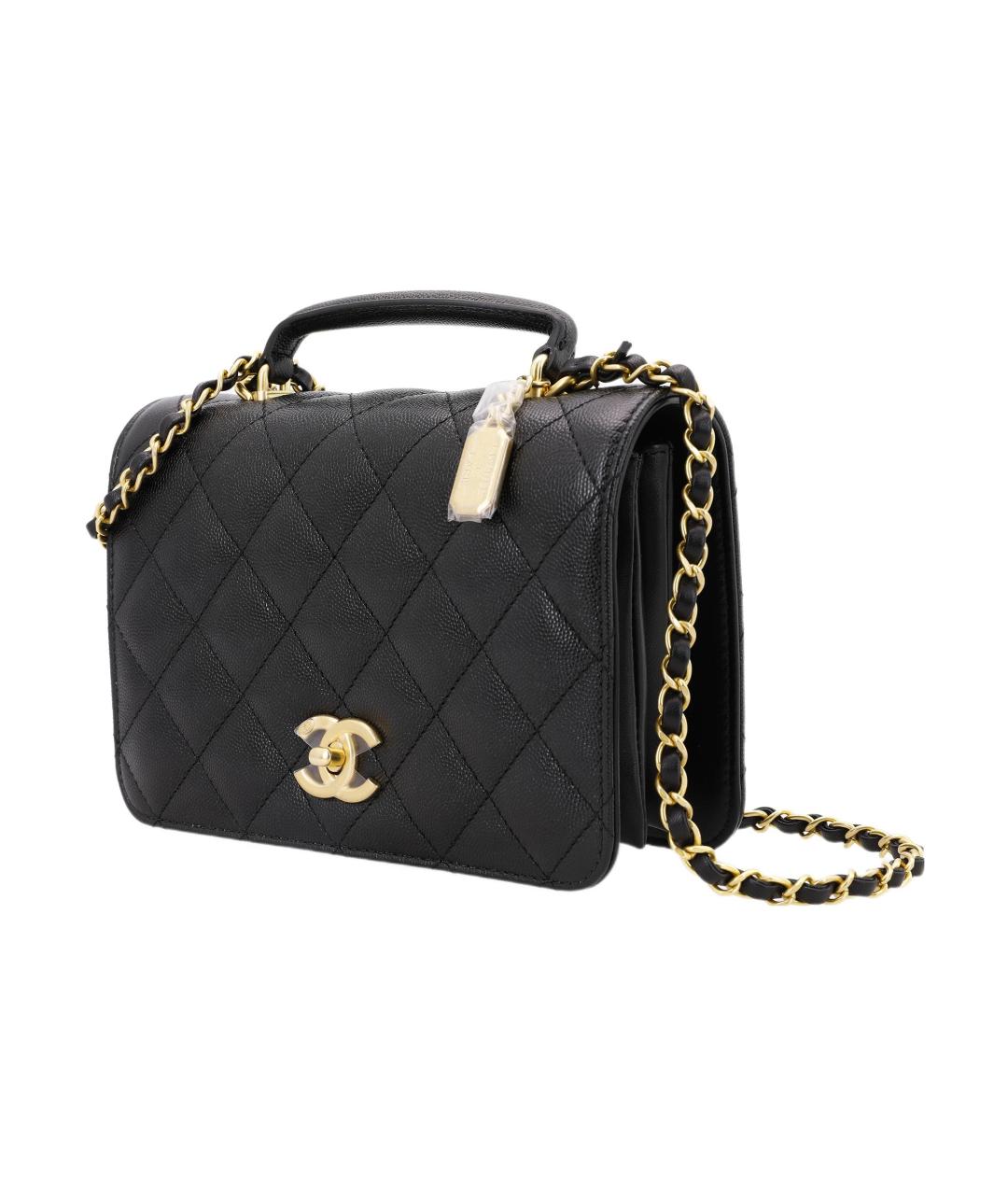 CHANEL Черная кожаная сумка через плечо, фото 2