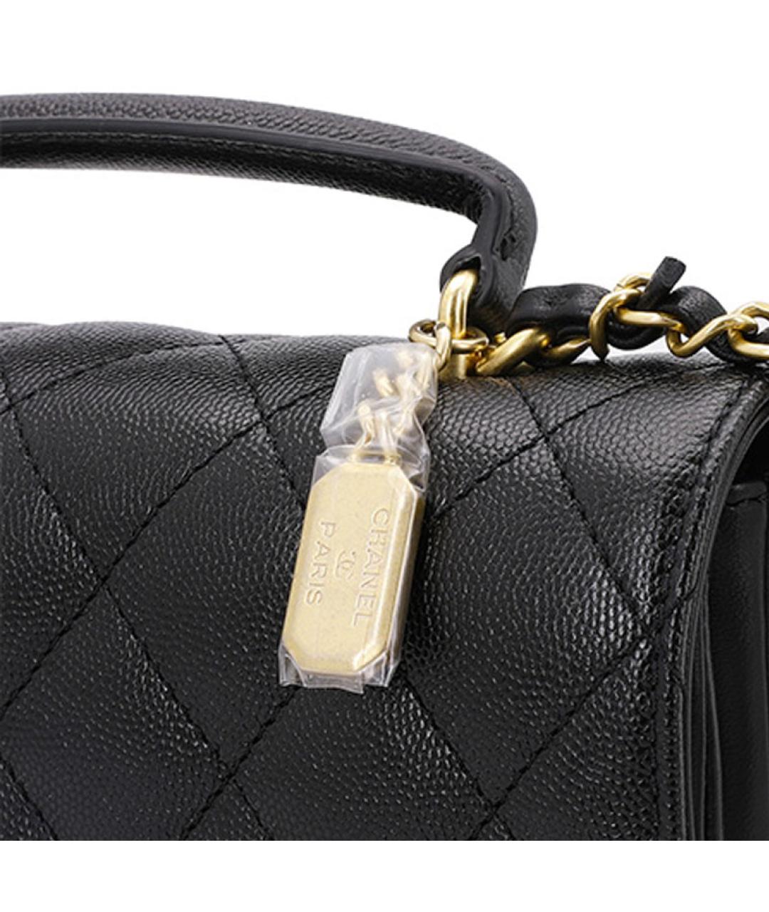 CHANEL Черная кожаная сумка через плечо, фото 6