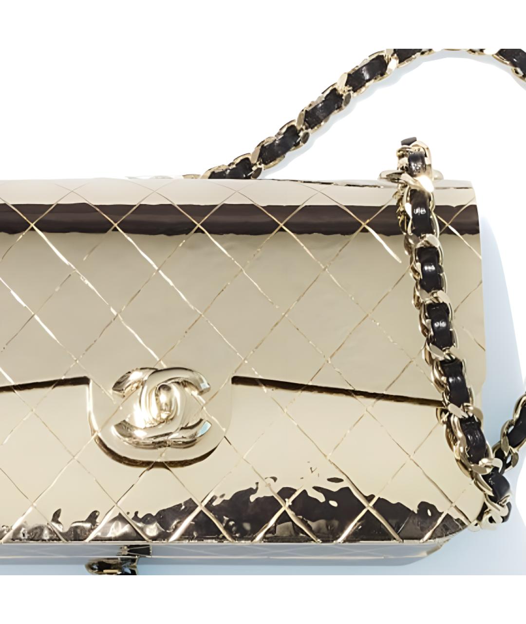 CHANEL Золотая сумка через плечо, фото 3