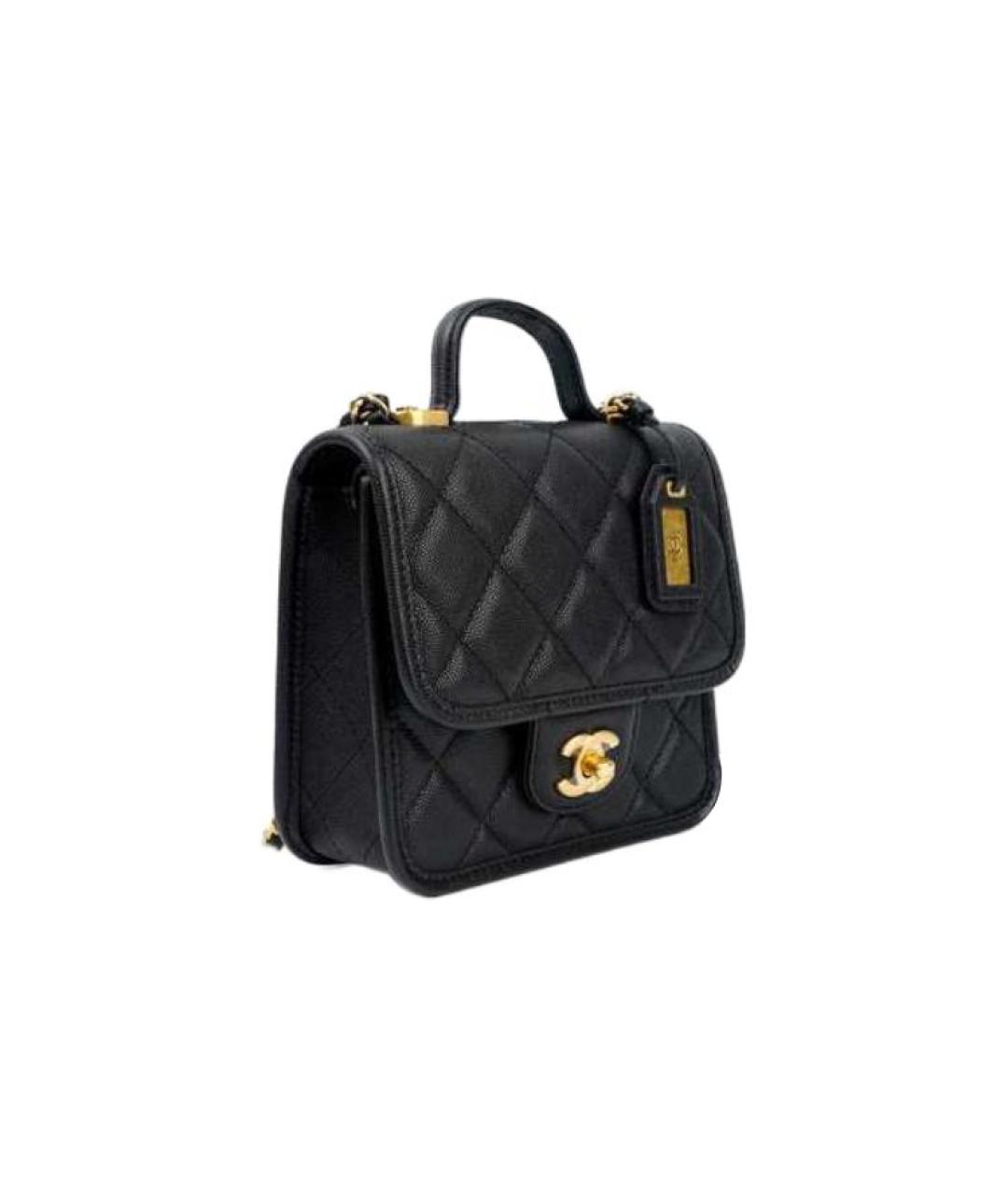 CHANEL Черная кожаная сумка через плечо, фото 2