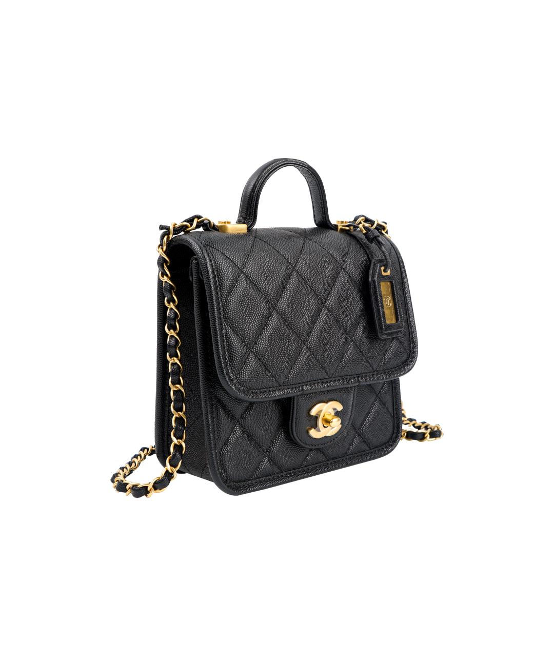 CHANEL Черная кожаная сумка через плечо, фото 6