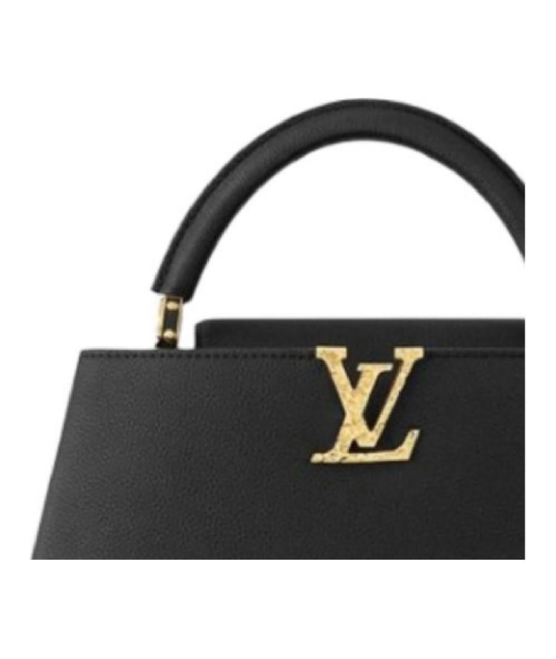 LOUIS VUITTON Черная кожаная сумка через плечо, фото 4