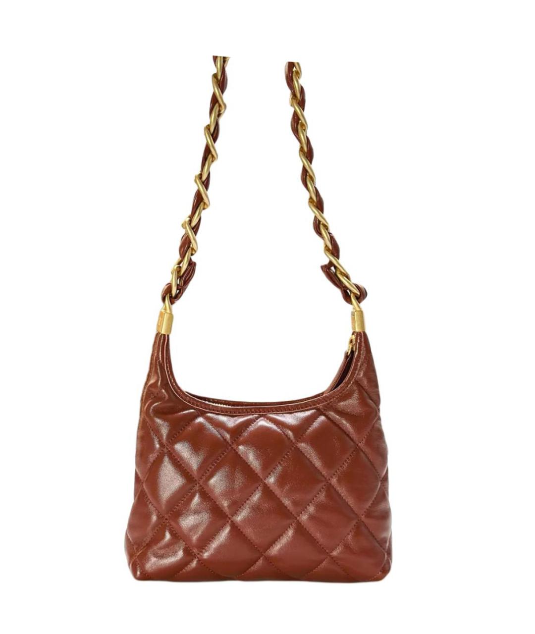 CHANEL Коричневая кожаная сумка через плечо, фото 3