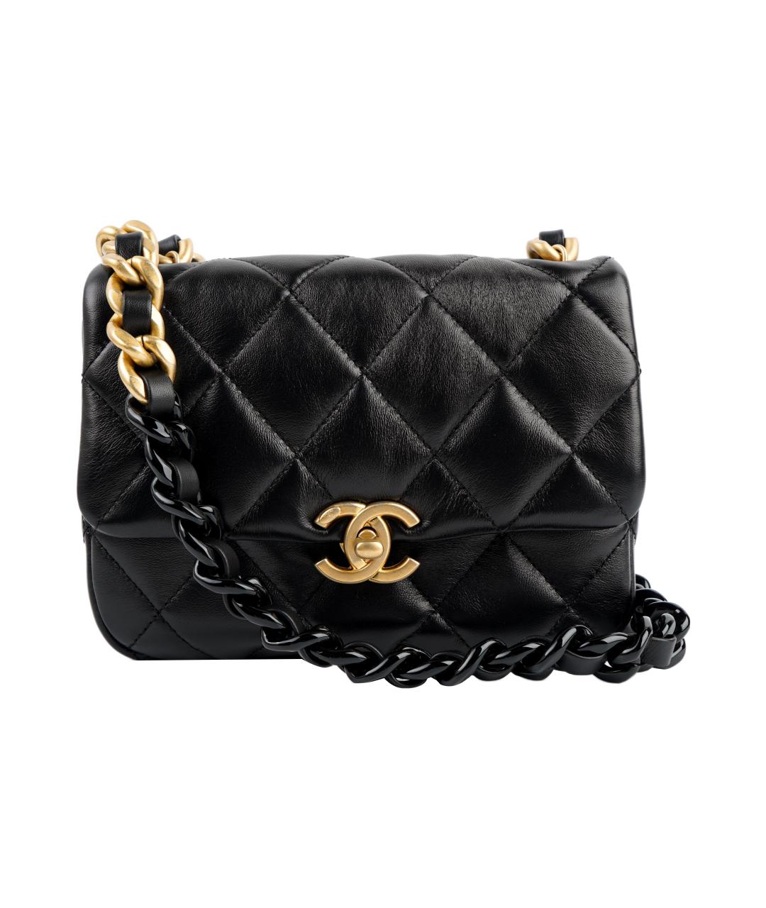 CHANEL Черная кожаная сумка через плечо, фото 1