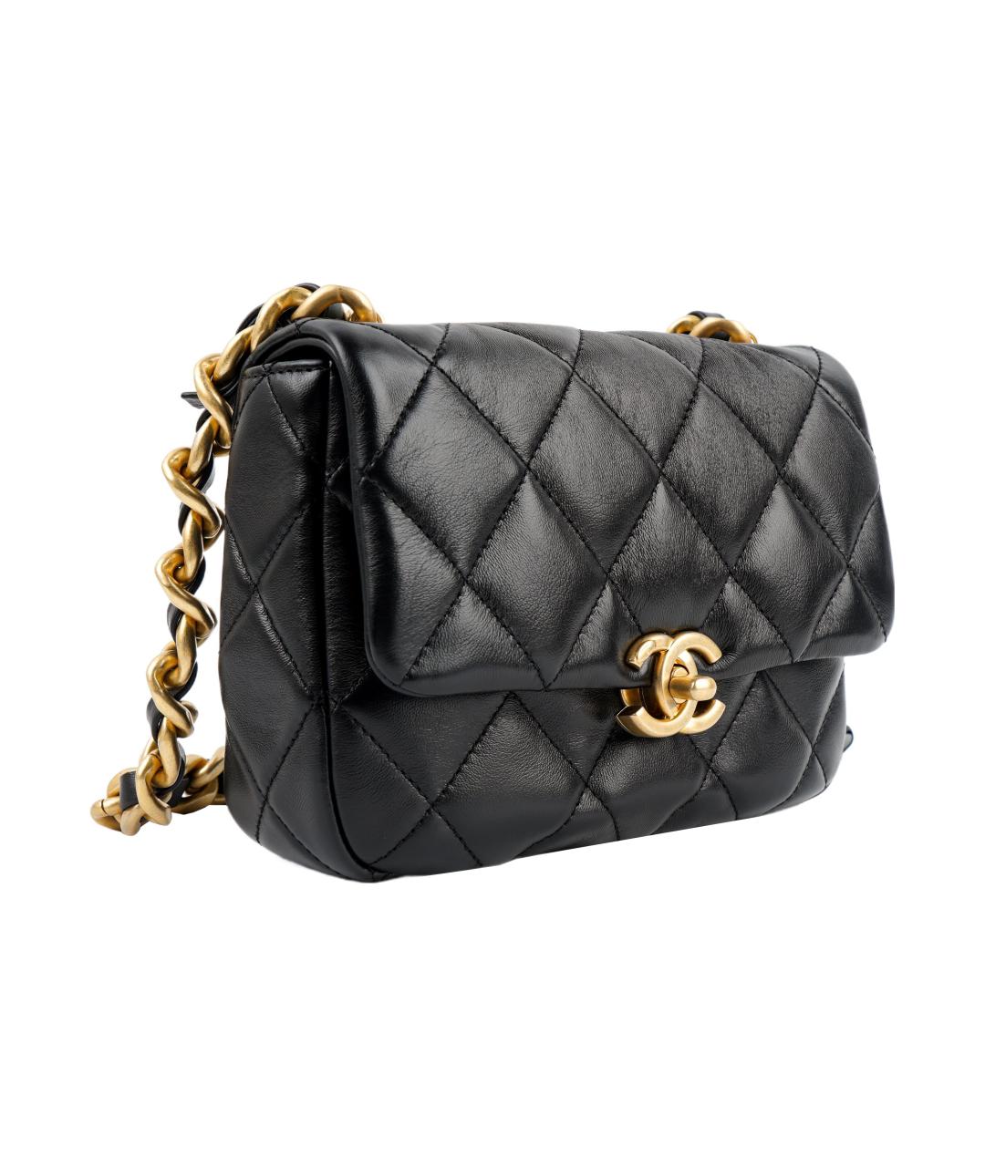 CHANEL Черная кожаная сумка через плечо, фото 3