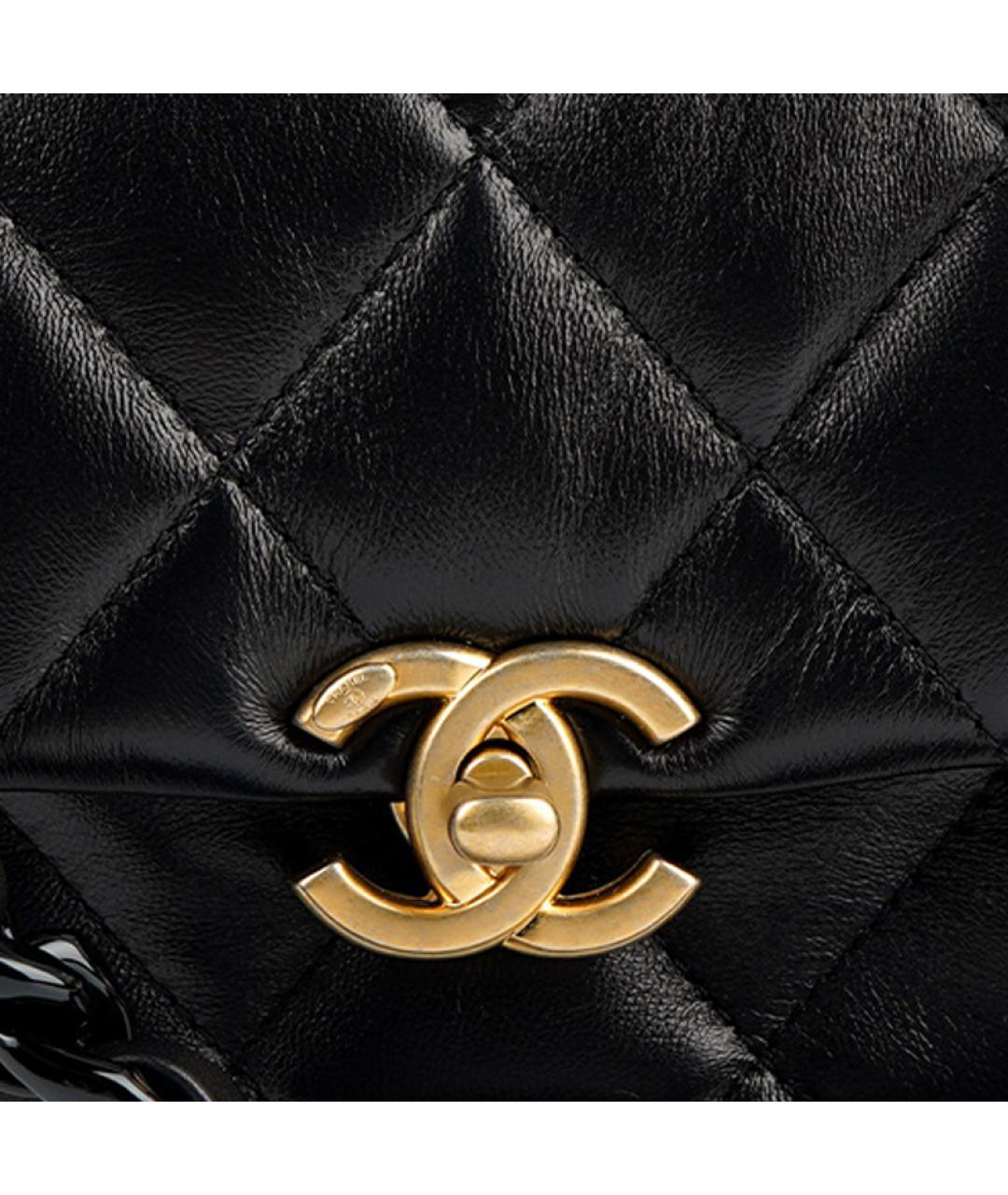 CHANEL Черная кожаная сумка через плечо, фото 4