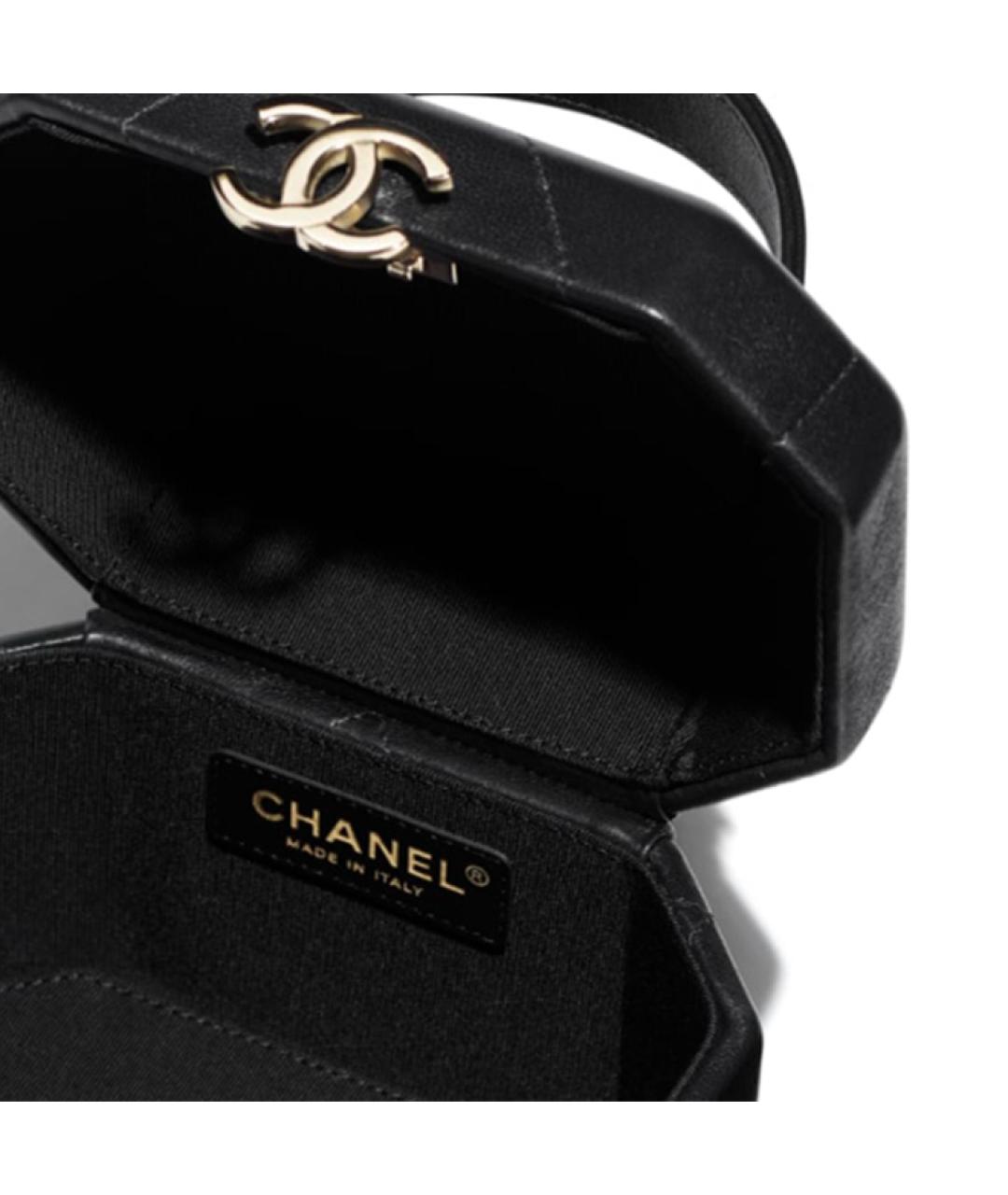 CHANEL Черная кожаная косметичка, фото 3