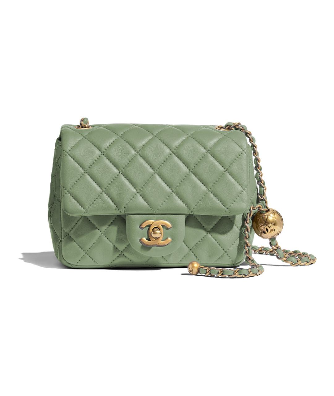 CHANEL Зеленая кожаная сумка через плечо, фото 1