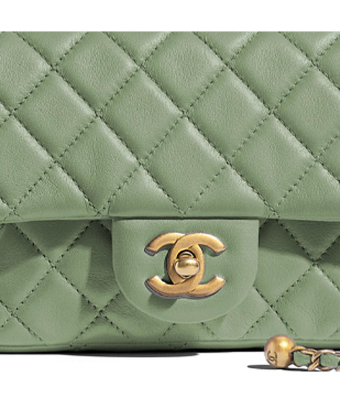 CHANEL Зеленая кожаная сумка через плечо, фото 2