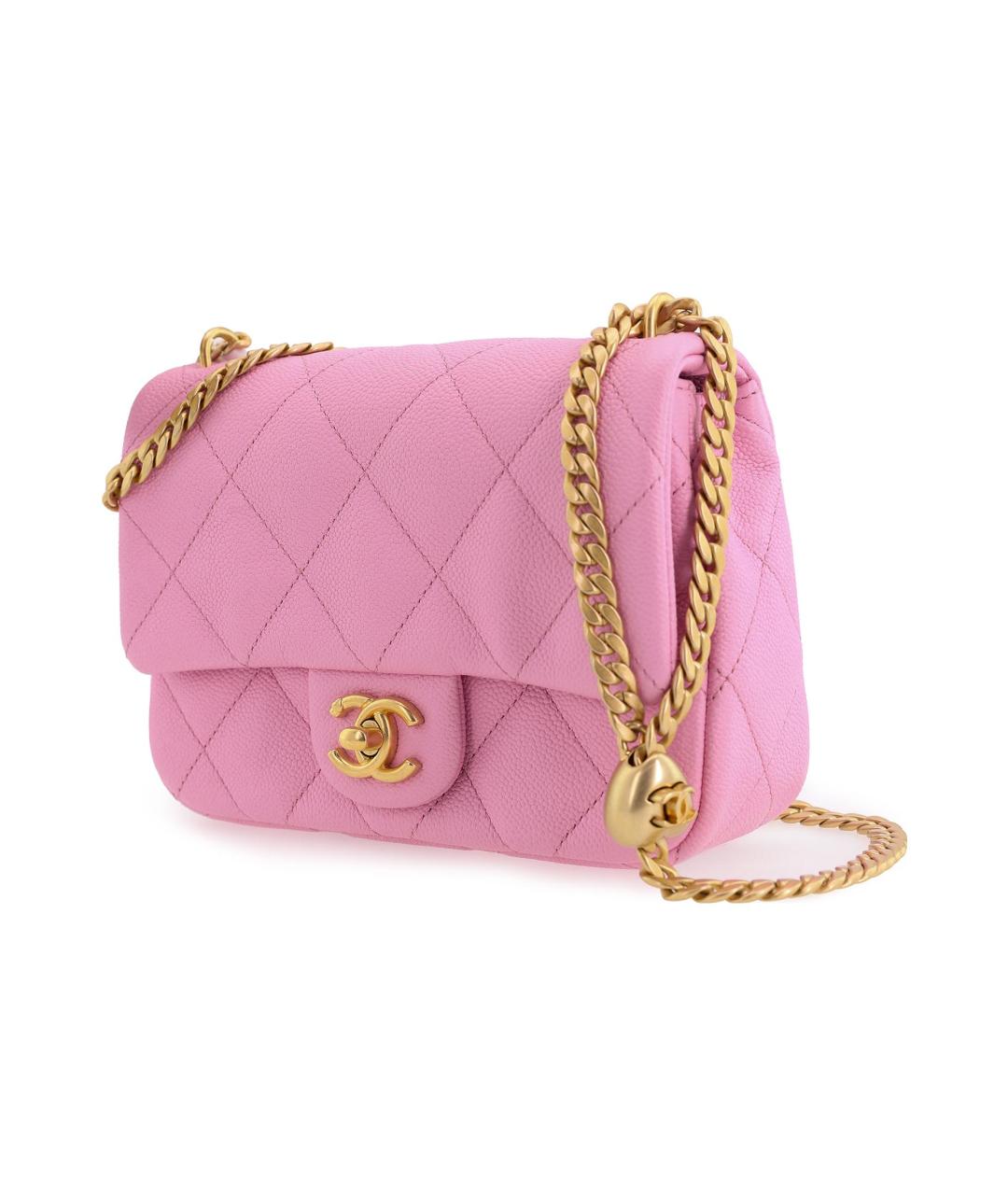 CHANEL Розовая кожаная сумка через плечо, фото 2