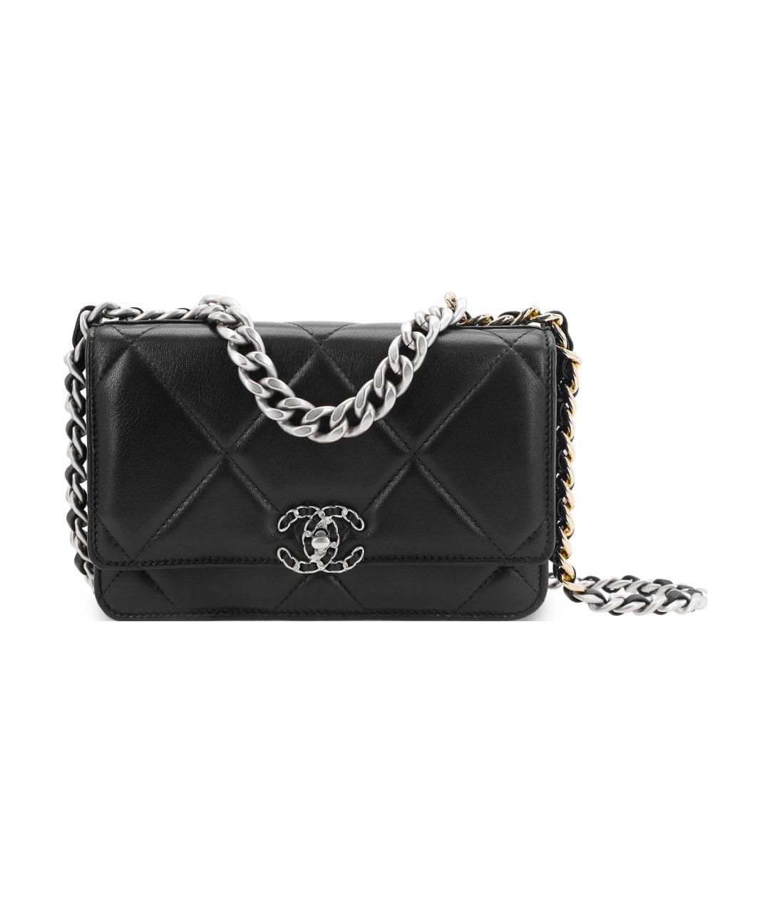 CHANEL Черный кожаный кошелек, фото 1