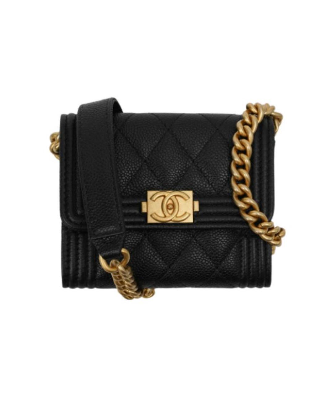 CHANEL Черная кожаная сумка через плечо, фото 3