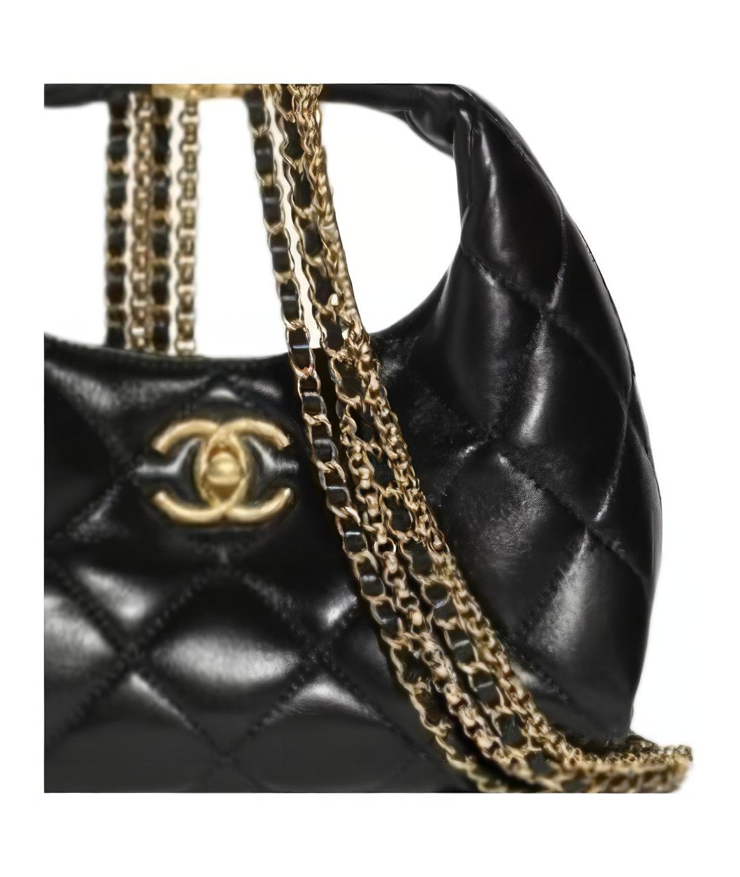 CHANEL Черная кожаная сумка через плечо, фото 2