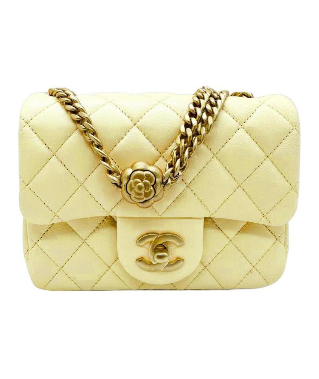 CHANEL Желтая кожаная сумка через плечо, фото 1