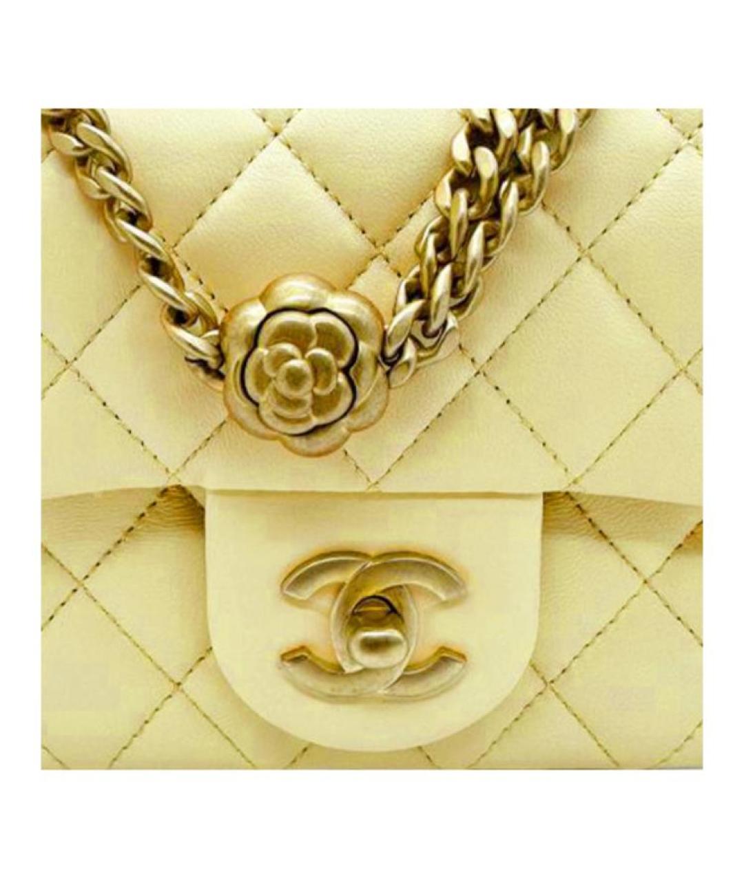 CHANEL Желтая кожаная сумка через плечо, фото 2