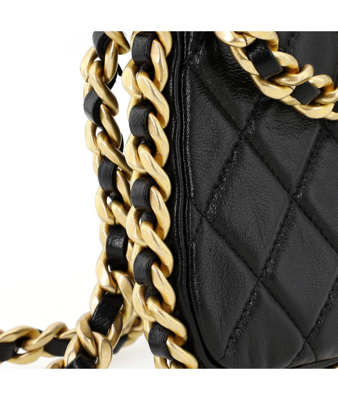 CHANEL Черная кожаная сумка через плечо, фото 6