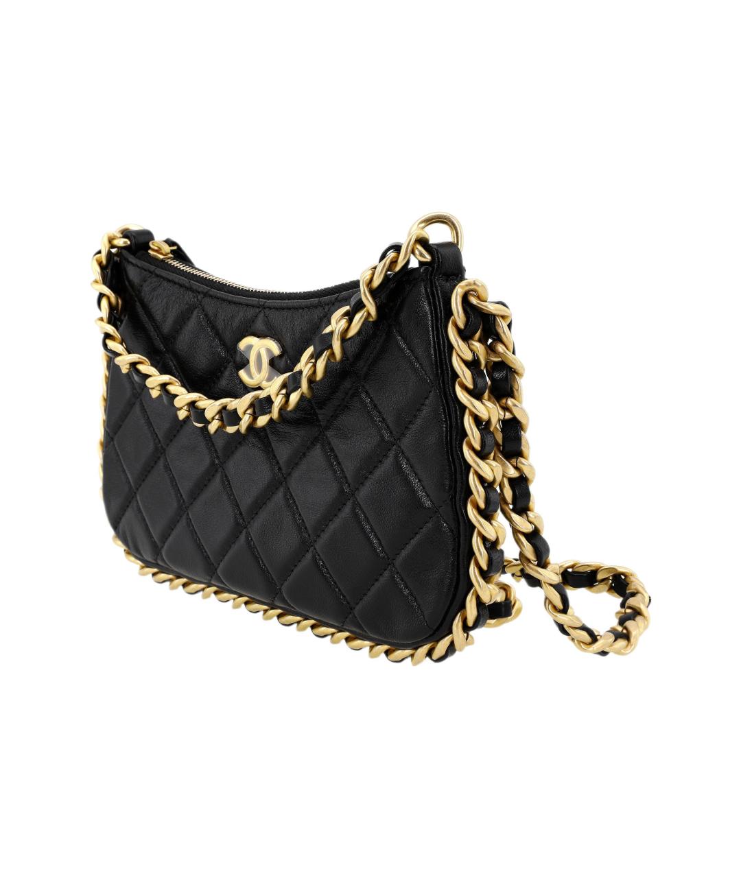 CHANEL Черная кожаная сумка через плечо, фото 2