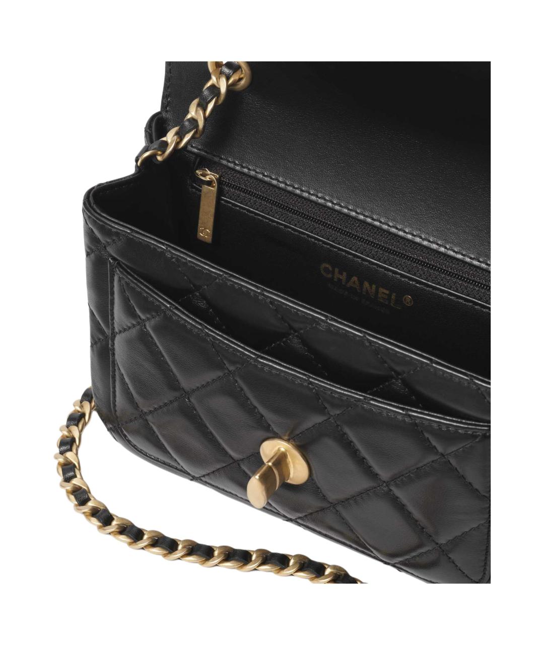 CHANEL Черная кожаная сумка через плечо, фото 4