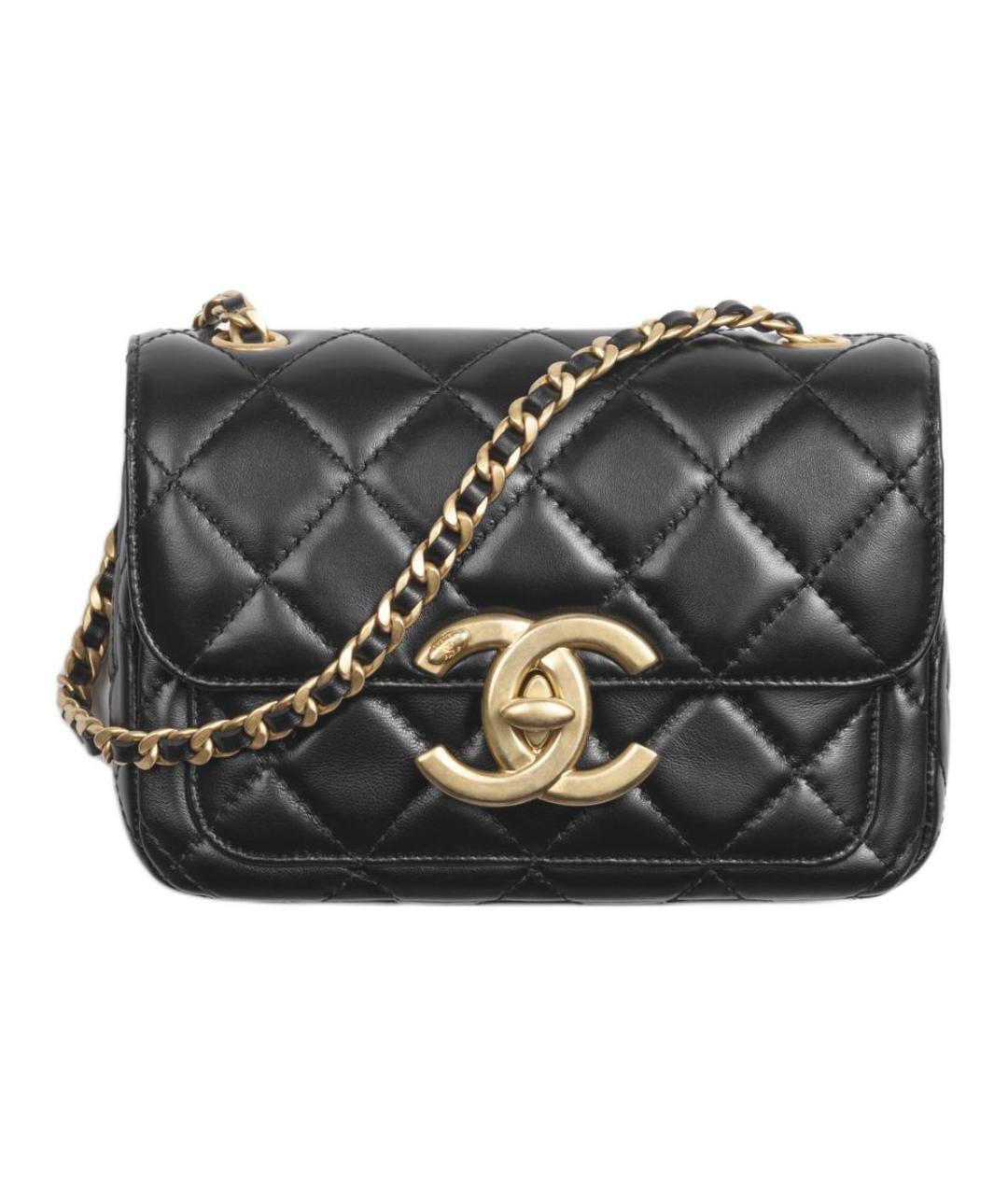 CHANEL Черная кожаная сумка через плечо, фото 1
