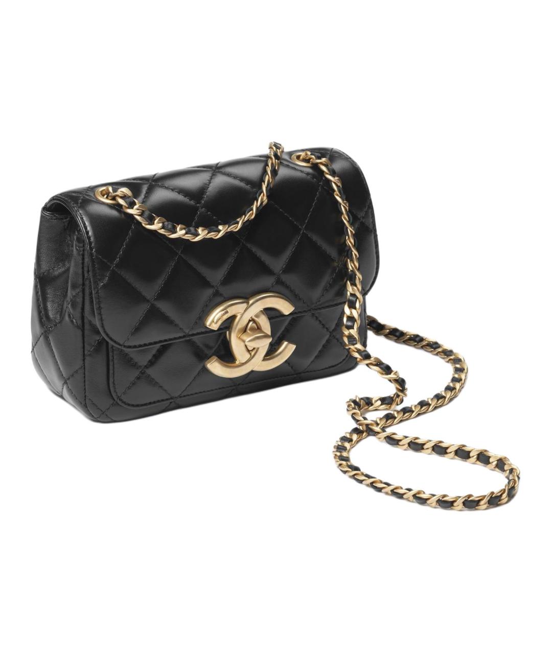CHANEL Черная кожаная сумка через плечо, фото 2