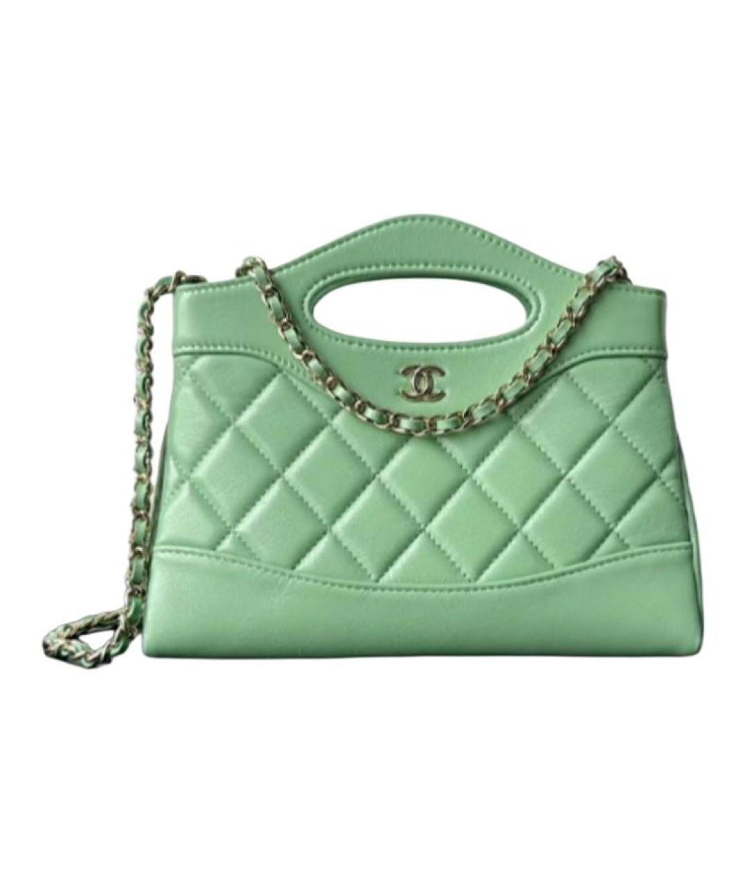 CHANEL Салатовая кожаная сумка через плечо, фото 2