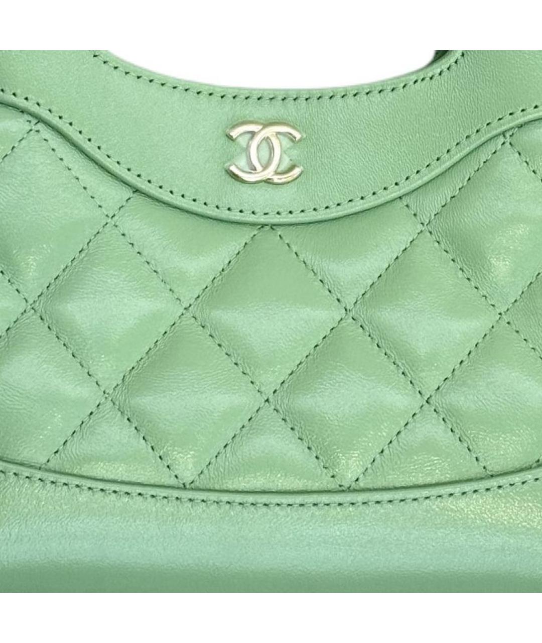 CHANEL Салатовая кожаная сумка через плечо, фото 3