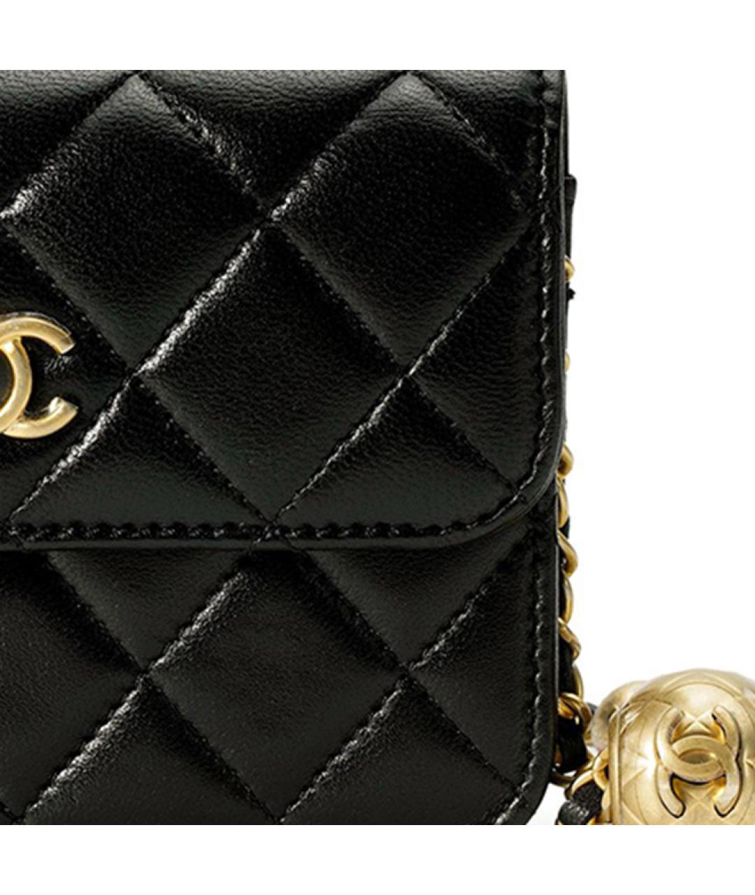 CHANEL Черная кожаная сумка через плечо, фото 6