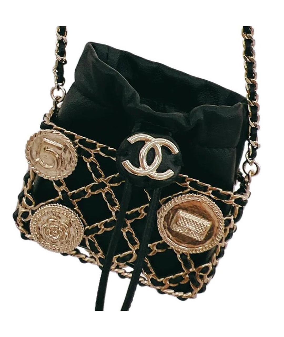 CHANEL Черная кожаная сумка через плечо, фото 3