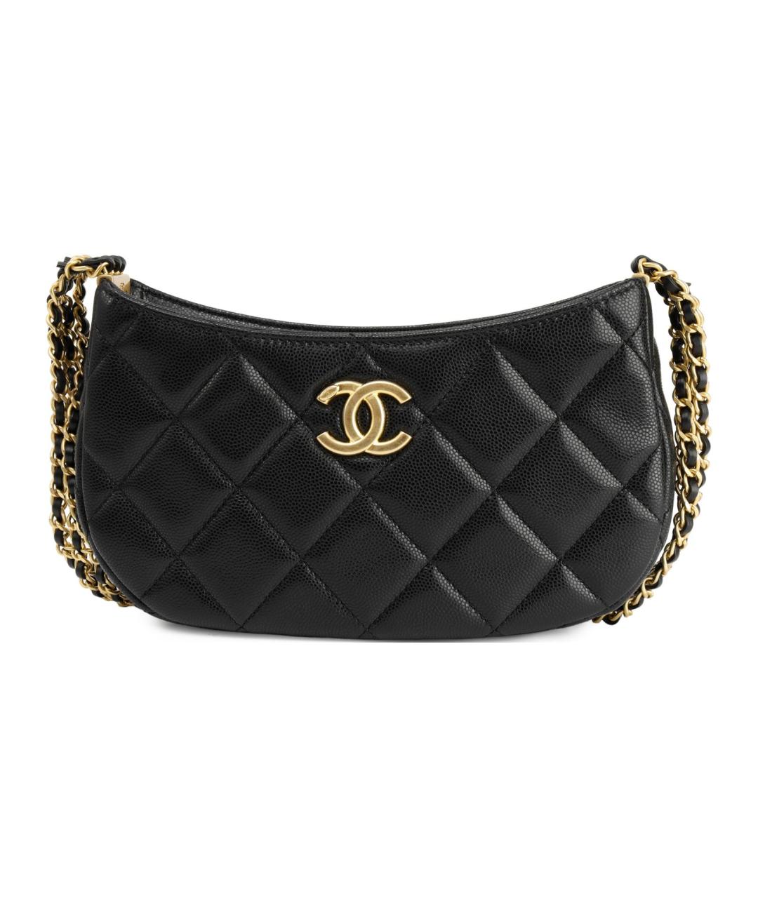 CHANEL Черная кожаная сумка через плечо, фото 1