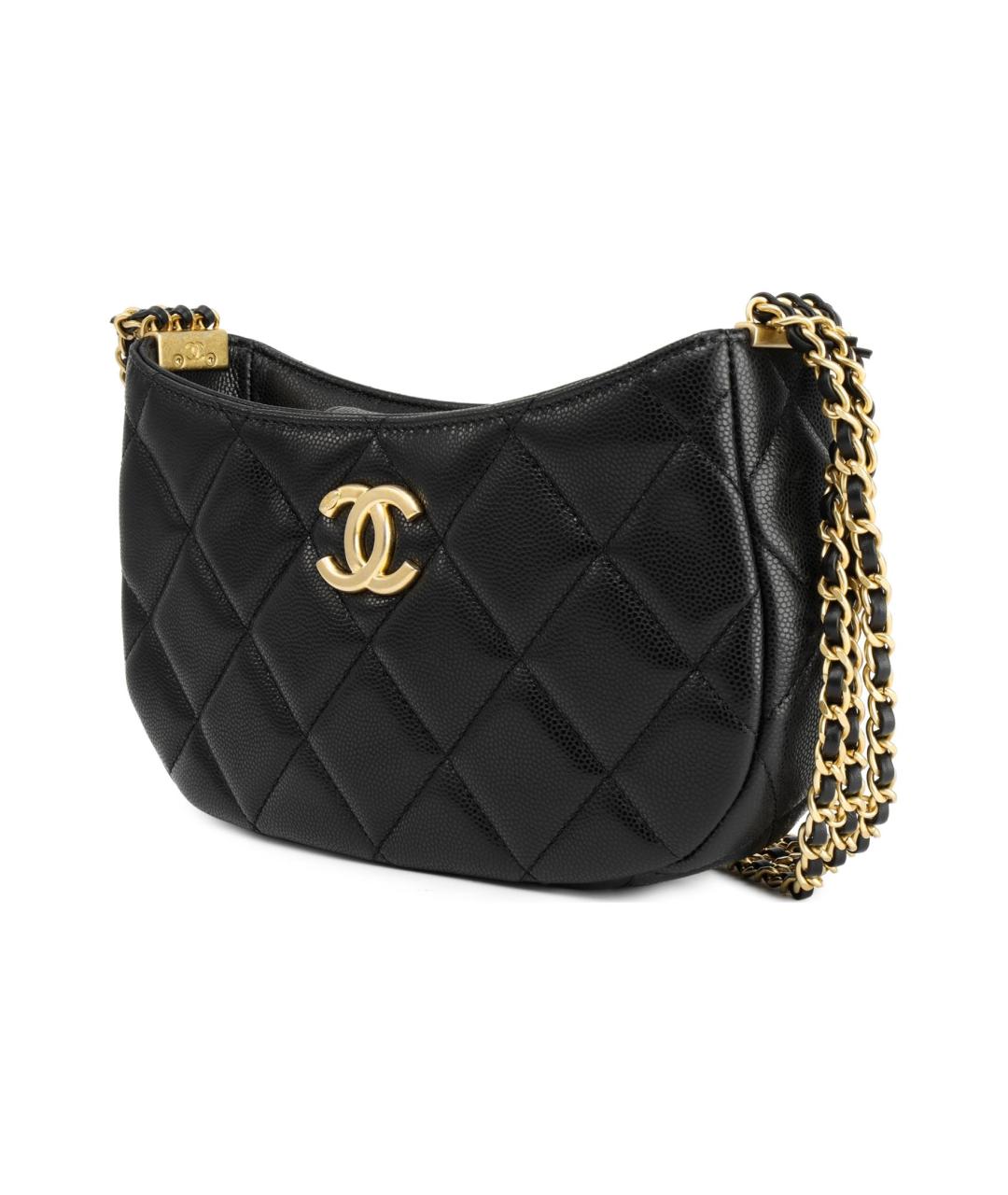 CHANEL Черная кожаная сумка через плечо, фото 2