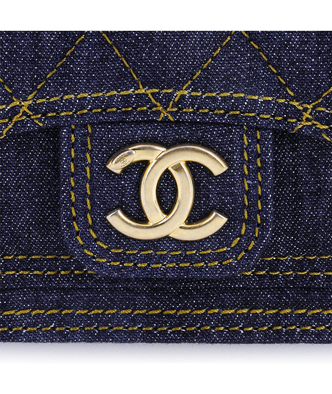 CHANEL Темно-синяя деним сумка через плечо, фото 4