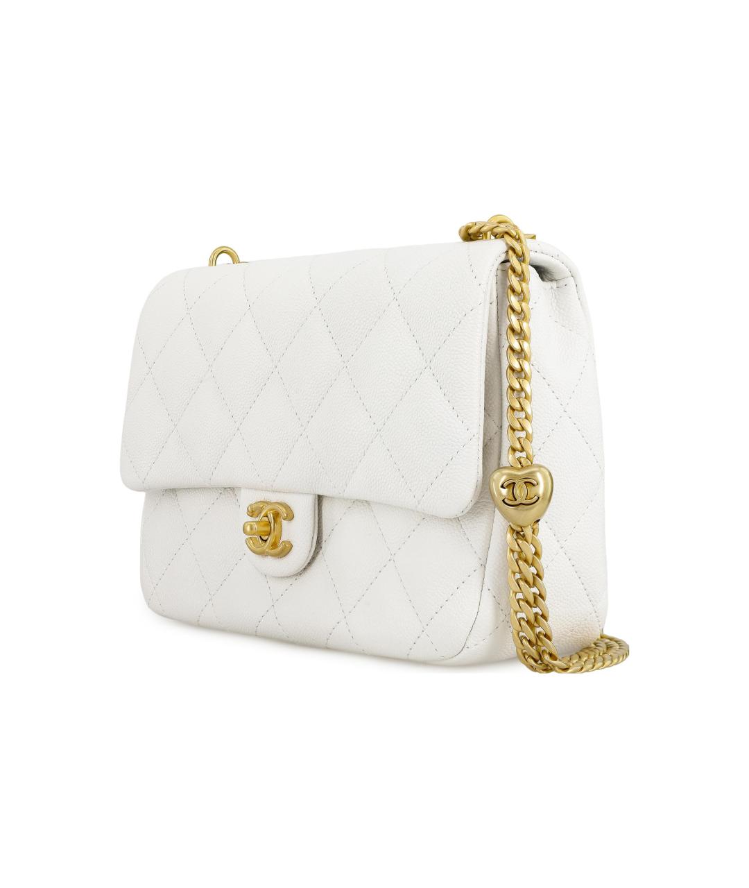 CHANEL Белая кожаная сумка через плечо, фото 2