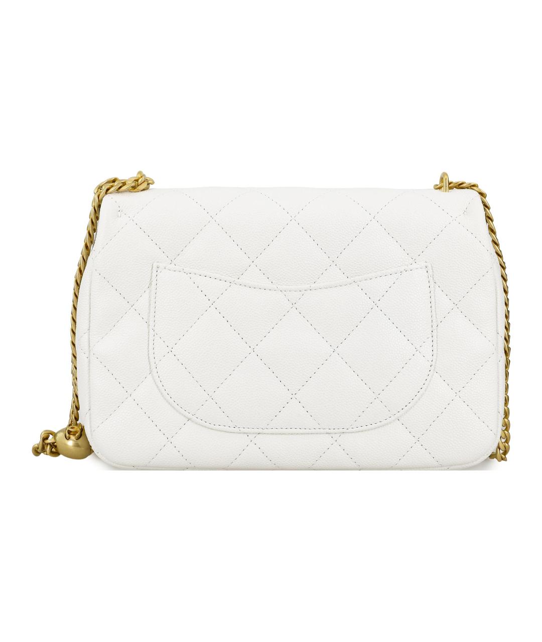 CHANEL Белая кожаная сумка через плечо, фото 3