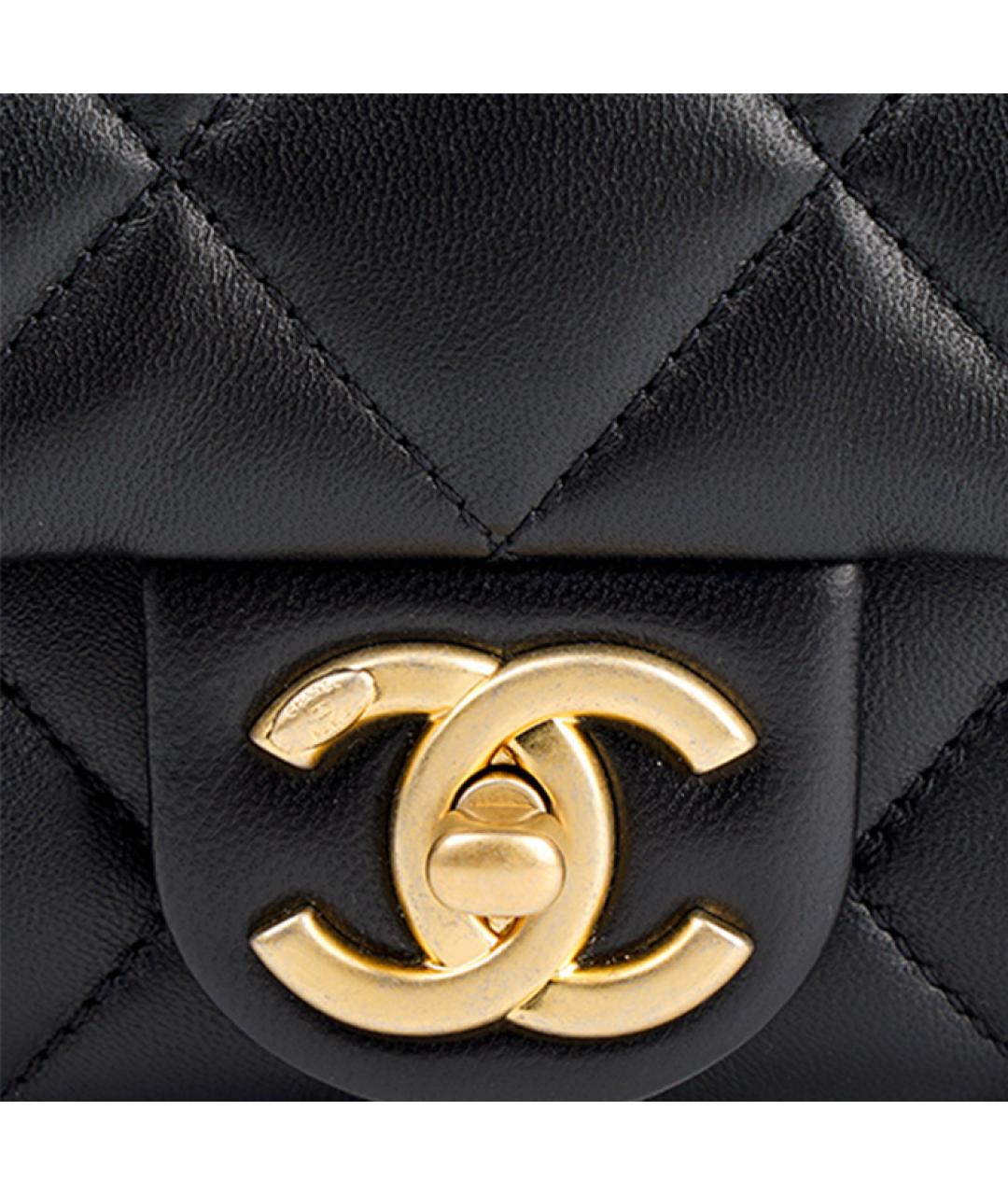 CHANEL Черная кожаная сумка через плечо, фото 4