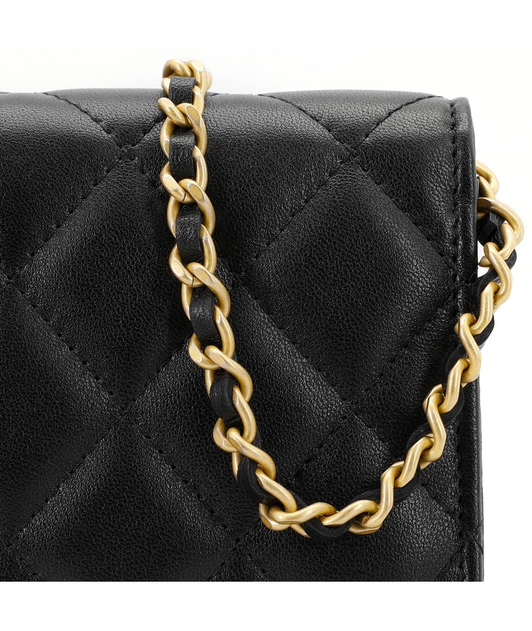 CHANEL Черная кожаная сумка через плечо, фото 6