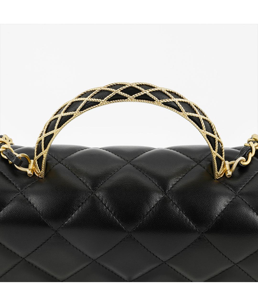 CHANEL Черная кожаная сумка через плечо, фото 6