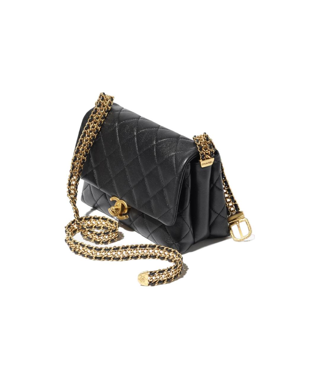 CHANEL Черная кожаная сумка через плечо, фото 3