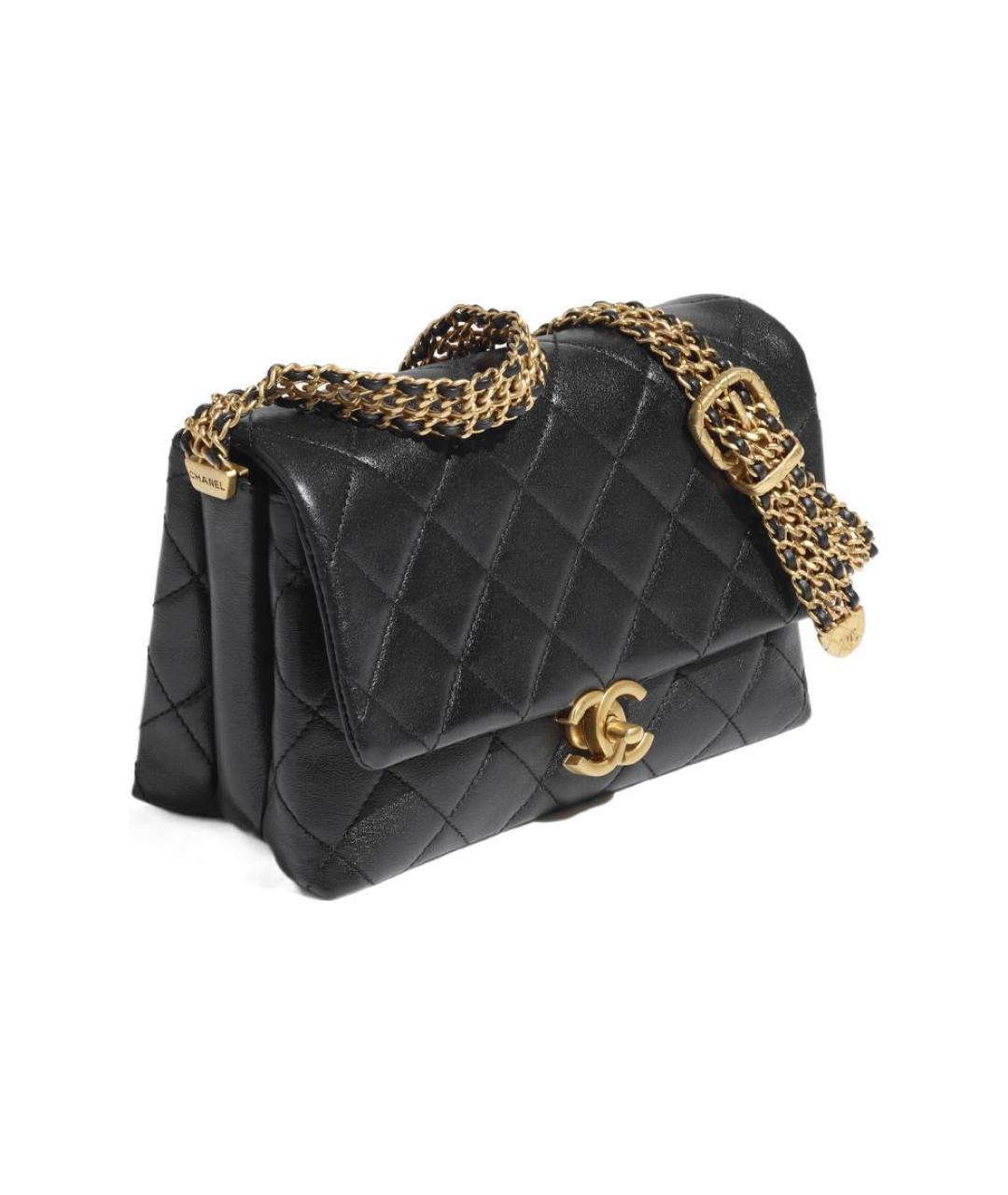 CHANEL Черная кожаная сумка через плечо, фото 2