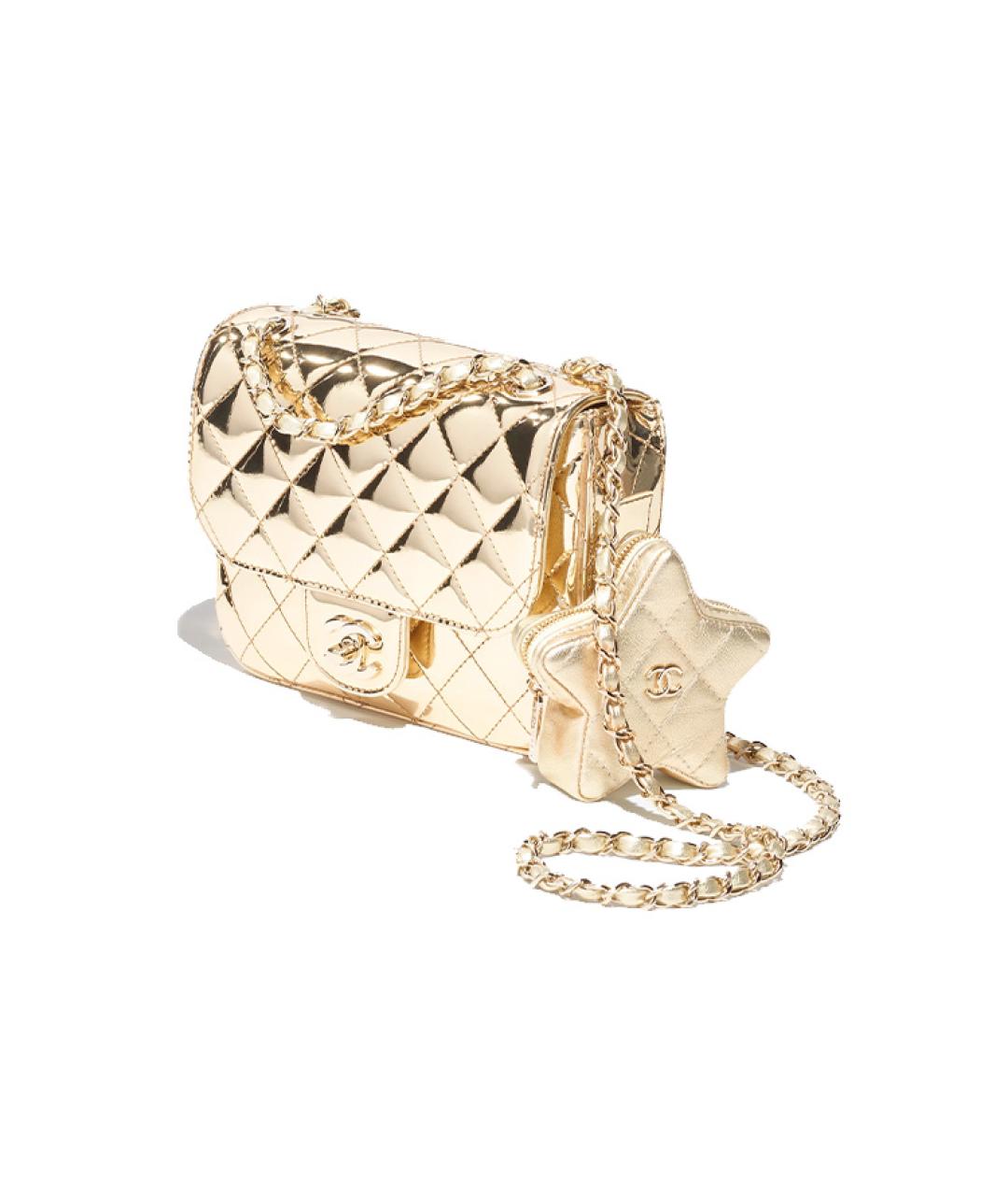 CHANEL Золотая сумка через плечо, фото 2