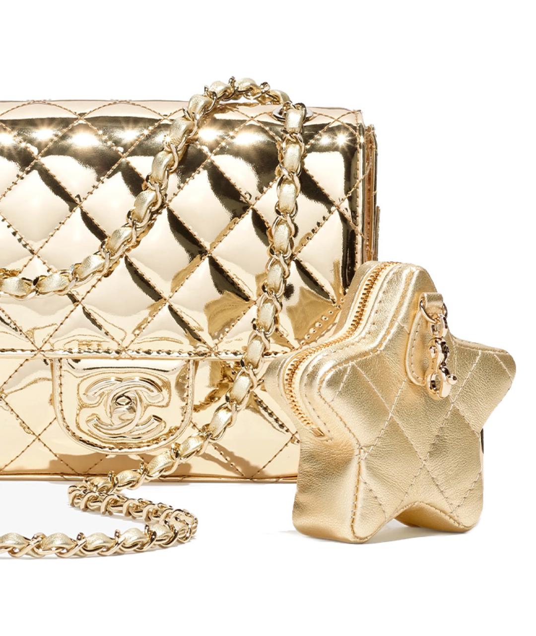 CHANEL Золотая сумка через плечо, фото 3