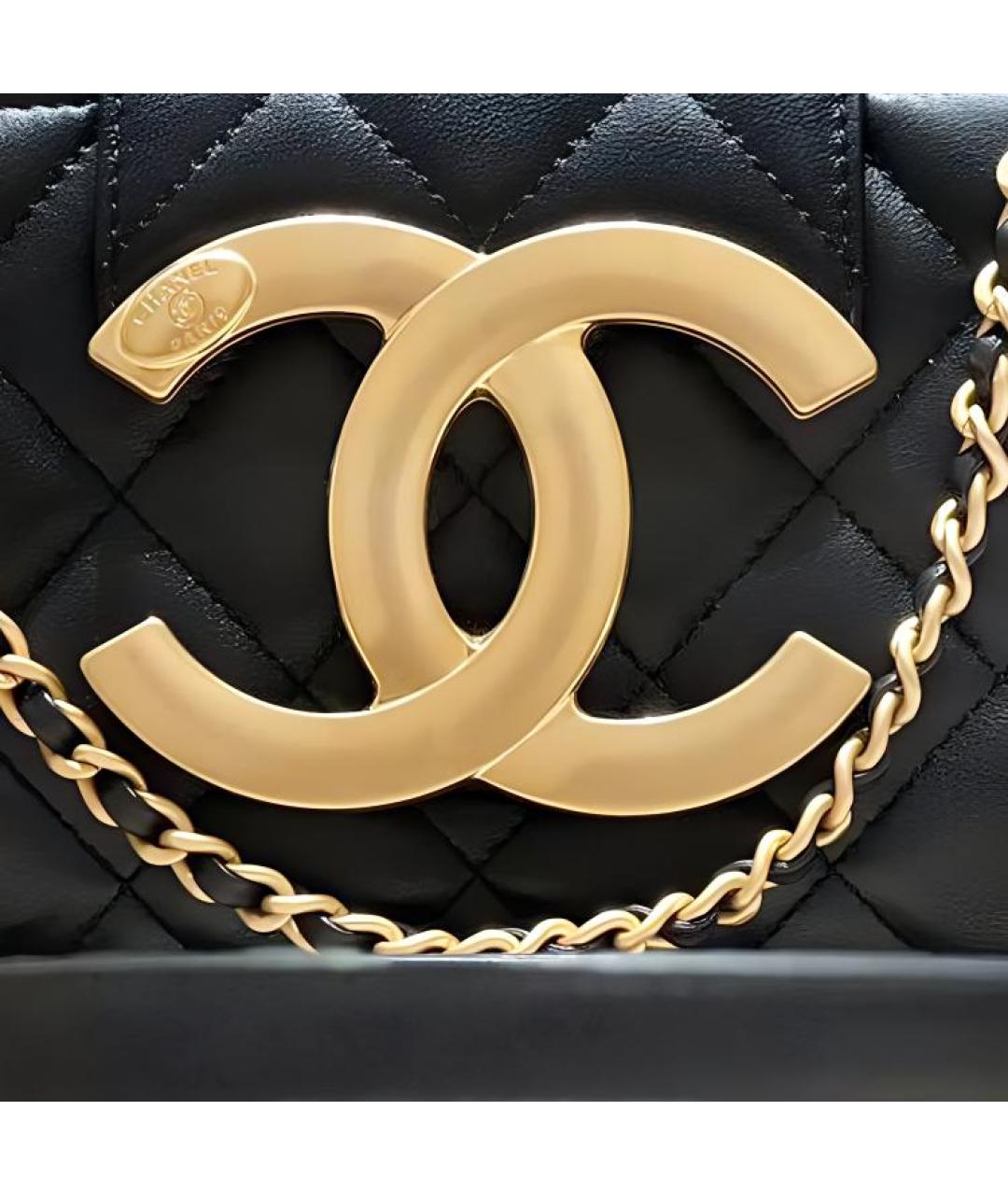 CHANEL Черная кожаная сумка через плечо, фото 2