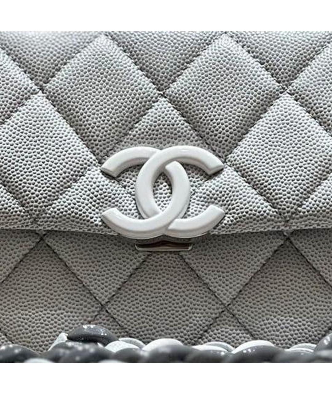 CHANEL Серая кожаная сумка через плечо, фото 2