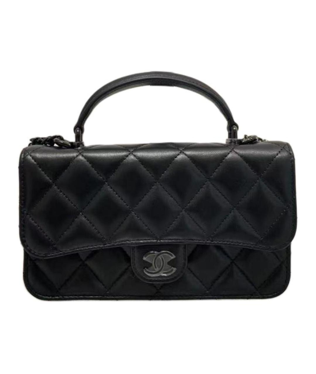 CHANEL Черная кожаная сумка через плечо, фото 1