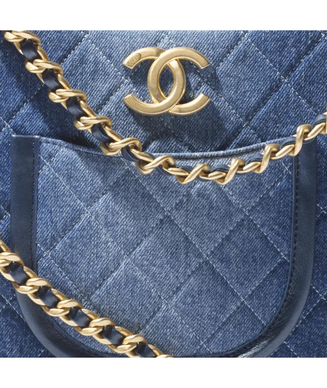 CHANEL Синяя деним сумка через плечо, фото 3