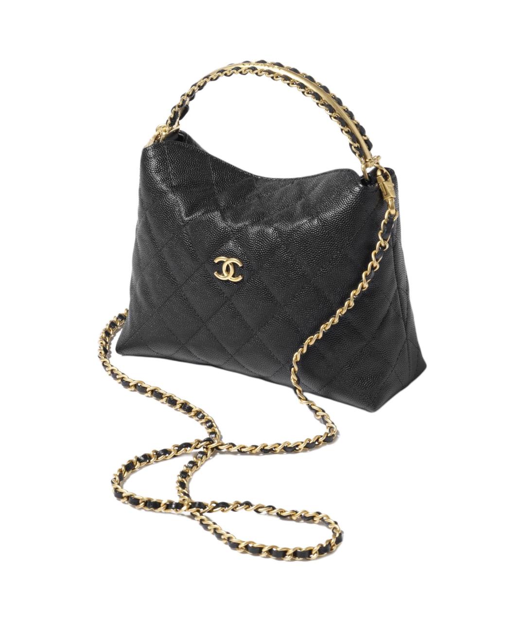 CHANEL Черная кожаная сумка через плечо, фото 2