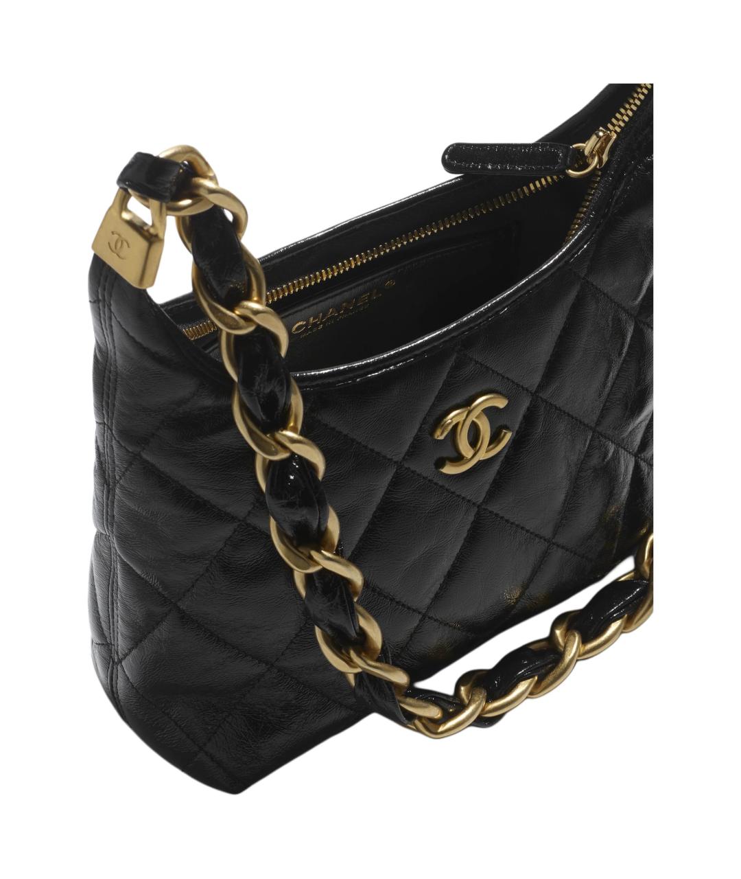CHANEL Черная кожаная сумка через плечо, фото 4