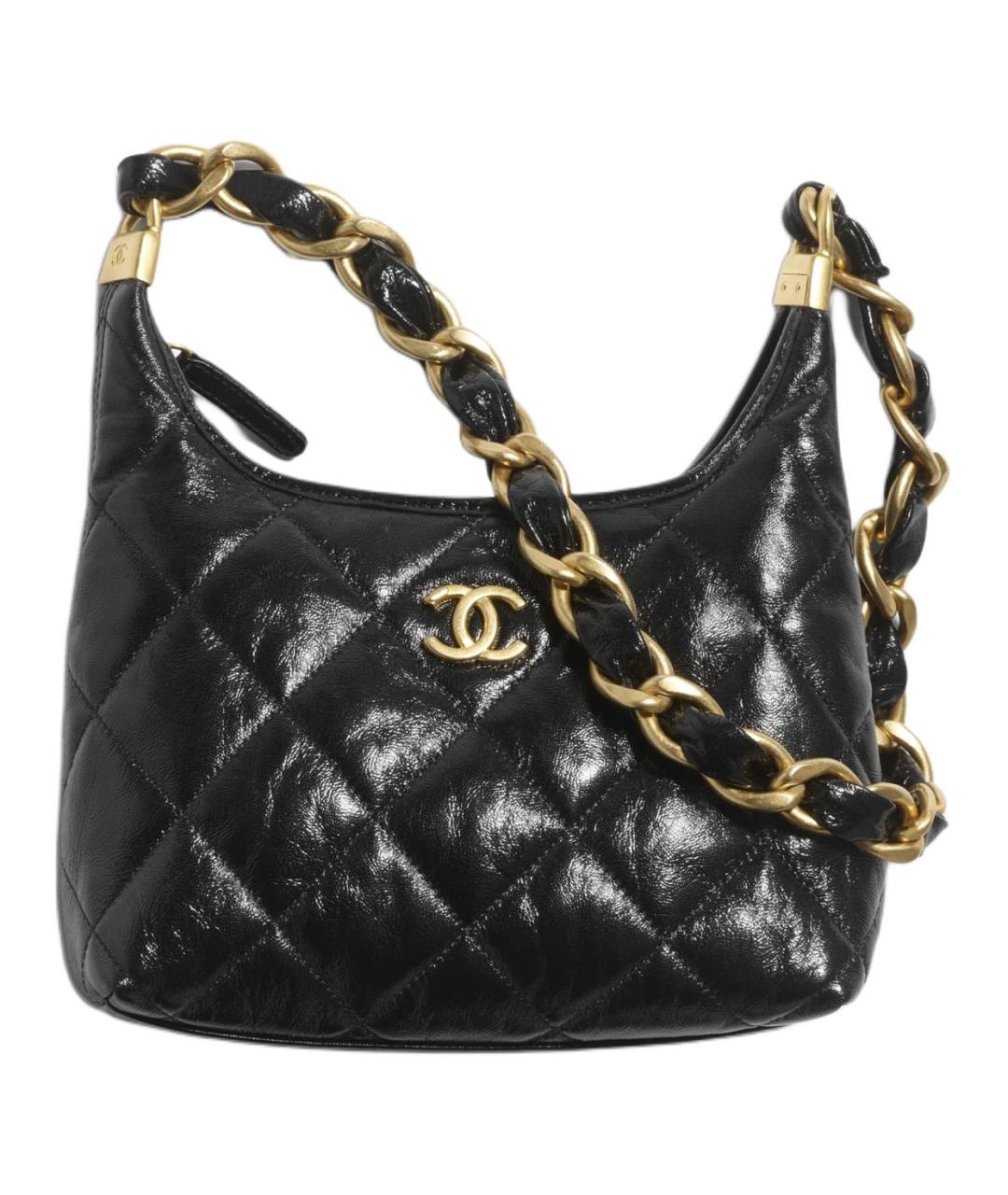 CHANEL Черная кожаная сумка через плечо, фото 1